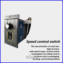 220V 400W Reversible 5-470 RPM Variable Electric Motor Speed Controller Gear Box