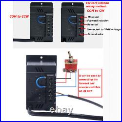 40W 220V Reversible Variable Electric Motor Gear Box 5-470 RPM Speed Controller