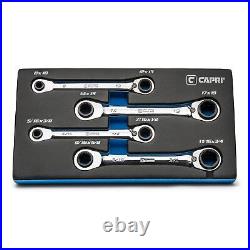 4-in-1 120-Tooth Box End Reversible Ratcheting Wrench Set, Metric and SAE, 4