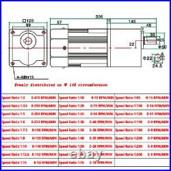 5-470RPM 400W New Reversible Gear Box Variable Electric Motor Speed Controller