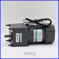 60W AC 220V Gearmotor High Torque Metal Gearbox Adjustable Speed 10RPM to 500RPM