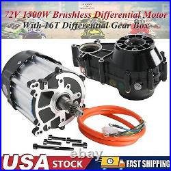 72V 1500W Brushless Differential Motor & 16T Gear Box For Go Kart ATV Quad Buggy