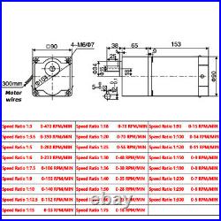 90W AC 110/220V New Gear Box Electric Variable Reversible Speed Controller Motor