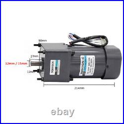 90W AC 220V High Torque Gearmotor Metal Gearbox Adjustable Speed 10RPM to 500RPM