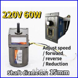 AC220V Gear Box Reversible Variable Electric Motor Speed Controller 5-470 RPM