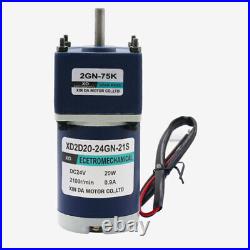 DC 12V/24V 20W Micro Silent Gearmotor Metal Gearbox Motor 10RPM to 600RPM 2D20GN