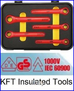 KFT INSULATED 1000V 3/8 Geared Box End Wrench 5pc Set Europe Standard Cert