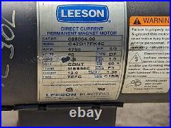 Leeson 098004.00, C42D17FK4C, 1/3HP, 1750 RPM, 90VDC, cont. Duty with Hub City 184