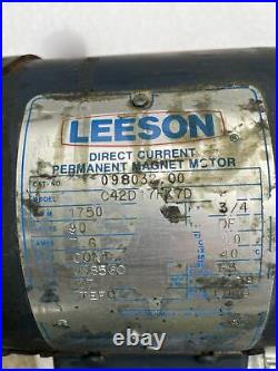 Leeson 098032 DC motor 3/4 HP 90v 1800 RPM USS56C frame withGrove Gold gear Box