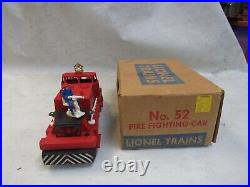 Lionel 52 Fire Car Postwar Original 1958-61 Box, Liner Tested 3 Rail O Gauge