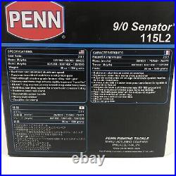 PENN SPECIAL SENATOR 115L2 size 9/0 Trolling Reel New Open Box