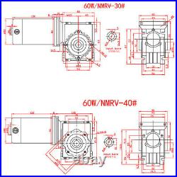 RV40 RV30 Worm Gear Motor 24V High Torque Reduction Gear Box Motor 21 420 RPM