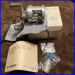 Shimano Silver Calcutta 100 CT-100 Baitcasting Fishing Reel with Box